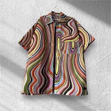 Paul Smith LONDON 아트 패턴 지퍼 셔츠 개성파 멀티 컬러