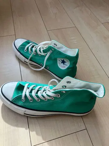 Converse All Star 그린 하이컷 스니커즈