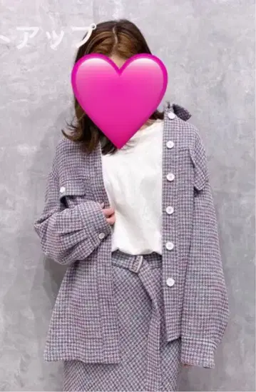 코코딜 트위드 체크 셋업 퍼플 계열 사이즈 2 새상품급