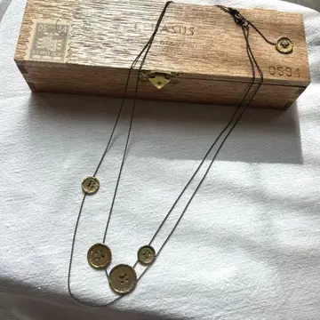 케라스스 놋쇠 버튼 목걸이 박스형 앤티크 네스트로브
