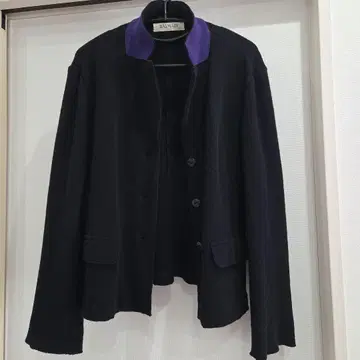 블랙 자켓 압축 울 테일러드 가디건