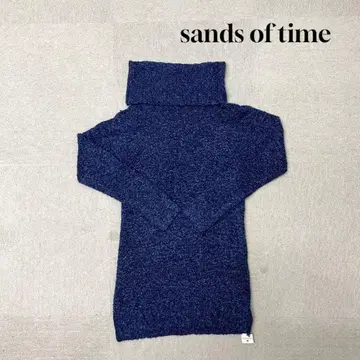 새상품 sands of time 터틀넥 스웨터 긴팔 네이비