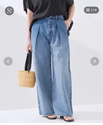 새상품급 IENA 턱 와이드 데님