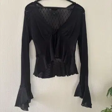 블랙 니트 레이스 긴팔 사이즈 2