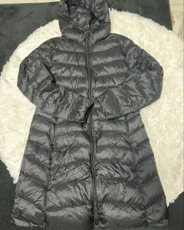 UNIQLO 유니클로 롱 다운 코트 XL 블랙 경량 따뜻함 후드 부착