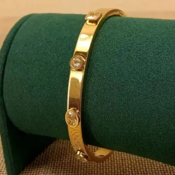 빈티지 골드 지르코니아 오픈 뱅글 팔찌 레트로