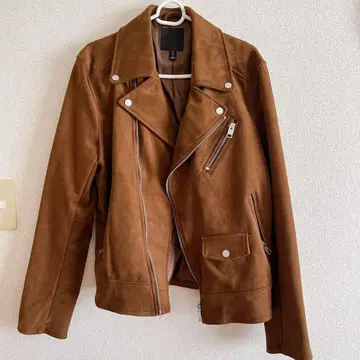 H&M 브라운 더블 라이더 자켓 S