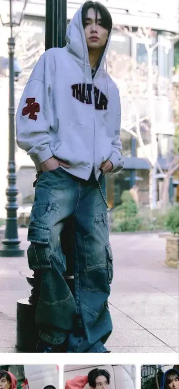 THAT'S LIFE 프론트 로고 지퍼 후드티