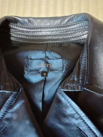 LORITTI 블랙 가죽 코트 사이즈 9