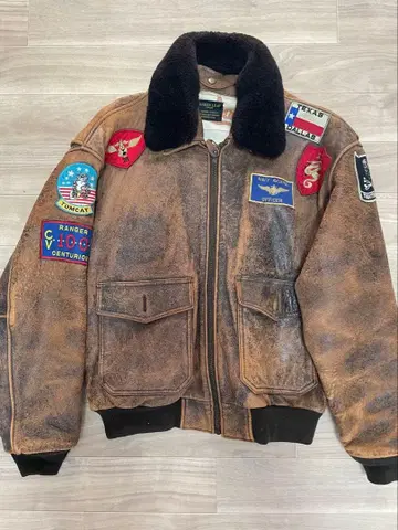 가죽 브라운 자켓 패치 포함