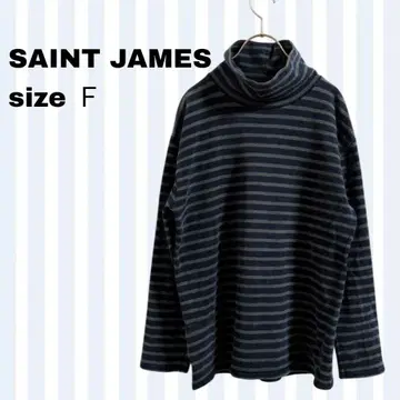 [세인트 제임스] 보더 터틀넥 티셔츠 남성용 M~L 상당