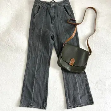 에카 소포 레이스업 데님 부츠컷 플레어 센터 프레스