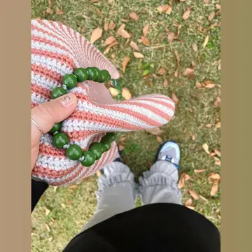 크로셰 뜨개질 울 보더 삼각 스카프 니트