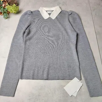 24aw 새상품 실크 혼방 카라 니트 풀오버 CWNT245007