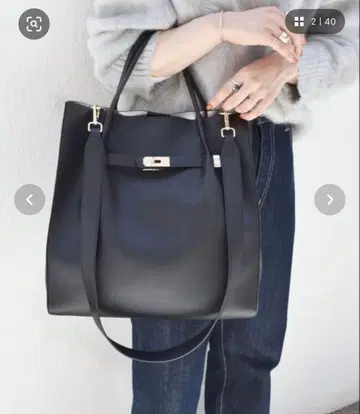 SHIPS any: A4 메탈 피팅 토트 백 블랙