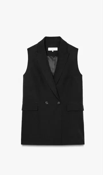 큐빅 버튼 롱 베스트 ZARA