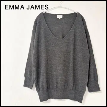 [미사용에 가까움] 에마 제이무스 긴팔 니트 스웨터 V넥 라메 그레이 L