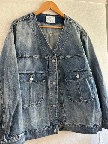 cafune 카프네 새상품 V넥 데님 자켓 오버 사이즈