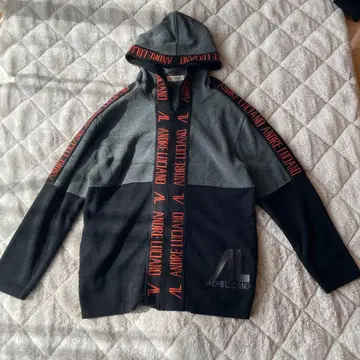 안드레 루치아노 남성용 니트 후드 후드티 집업 로고 겉옷