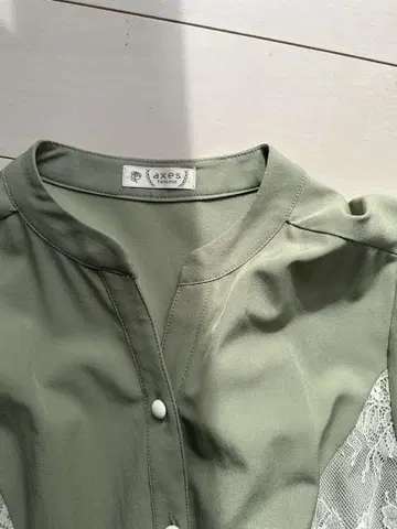 axes 올리브 그린 긴팔 롱 원피스