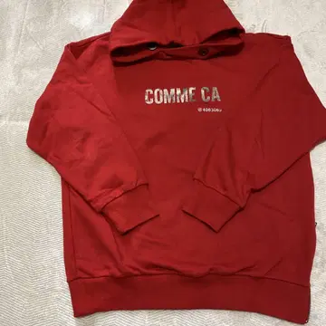 COMME CA 빨간색 후드티 사이드 지퍼