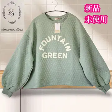 사만사 모스모스 미사용 새상품 퀼팅 플로키 로고 프린트 맨투맨