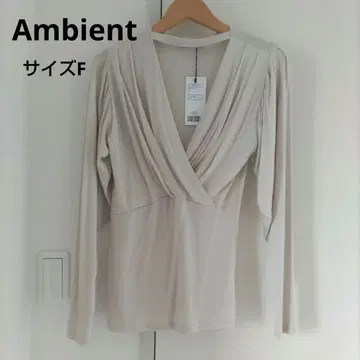 [새상품] Ambient 긴팔 V넥 상의 티셔츠 사이즈 F 베이지