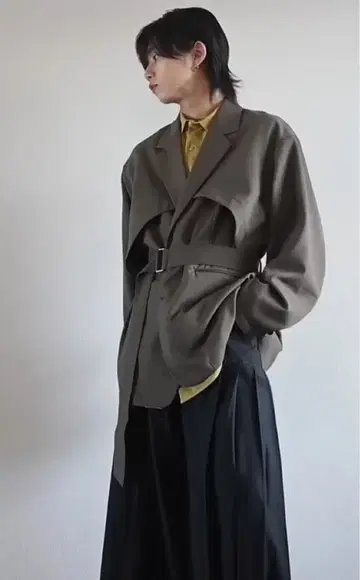 [ TAKATO 착용 ] FURASHI 벨트 셔츠 자켓 [ HARE ]