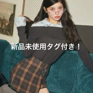 Darich 셔츠 도킹 오프숄더 니트탑