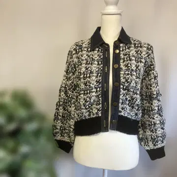 [ 새상품급 ] GRACECONTINENTAL 트위드 데님 숏 자켓