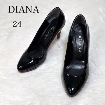 인기 DIANA 펌프스 아몬드 토 에나멜 레드 밑창 하이힐