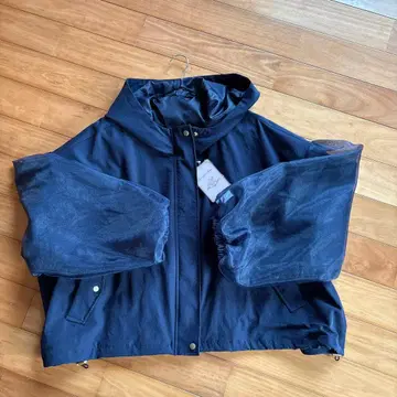 시마무라 하나윤 네이비 후드 부착 마운틴 파카 LL