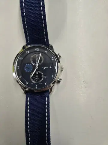 agnis 크로노그래프 손목시계 네이비