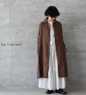 [ 새상품 ] 포그린워크 일리 롱 코트 린넨 소재의 롱 코트