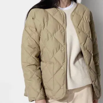 [UNIQLO] 퍼프테크 릴랙스 자켓 베이지 L 사이즈