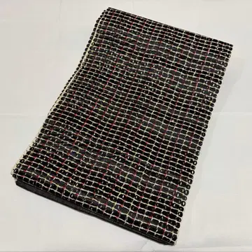 A 체크 무늬 블랙 순수 실크 전통 나고야 오비 캐주얼 샤레 오비 O44