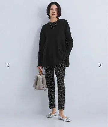 [ 새상품급 ] 도트 무늬 테이퍼드 팬츠 유나이티드 애로우즈 그린 라벨