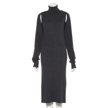 다크 그레이 터틀넥 니트 원피스