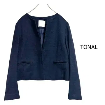 TONAL 토널 노카라 칼라리스 자켓 네이비 다크 네이비 38