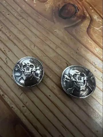 실버 네이비 버튼 실버 950 크로스본