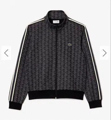 LACOSTE 모노그램 자카드 트랙 자켓 블랙