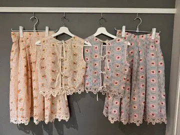 꽃무늬 자수 레이스 셋업 2세트