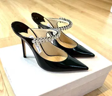 지미추 크리스탈 스트랩 뮬 37.5