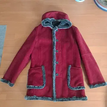 PPFM 무스탕 코트 빨간색