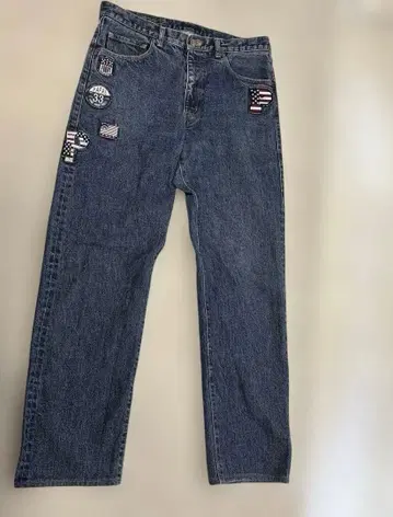 미국 국기 패치 데님 팬츠 33인치