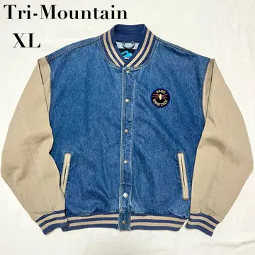 TRI MOUNTAIN 데님 바시티 자켓 XL 블루종 와펜
