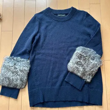 BANANA REPUBLIC 네이비 퍼 니트 XS