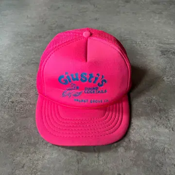 80s90s 메쉬 캡 형광 핑크 로컬 기업계