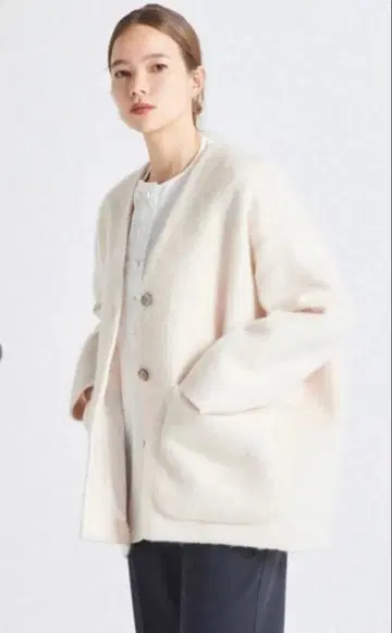 yori 울모헤어 샤기 자켓 라이트 핑크