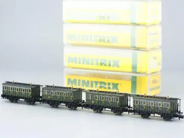 N 게이지 MINITRIX 고전 여객차 4량 세트 K.Bay.Sts.B.